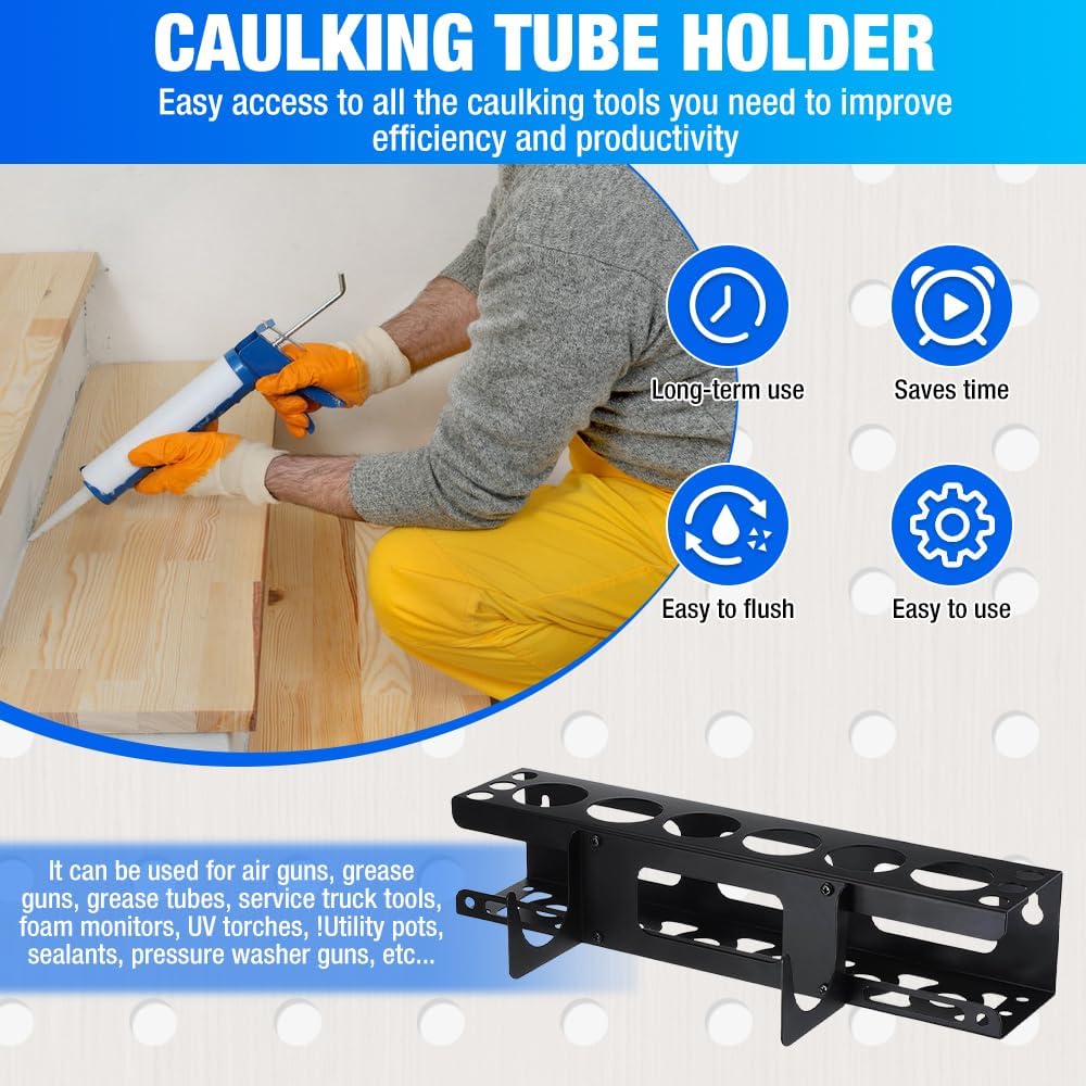  Support De Tube En Silicone, Support Mural Pour Tube à Calfeutrer Et Pistolet à Calfeutrer, Support En Métal En Silicone Pour Camionnette, Accessoires Pouvant Contenir 6 Buses De Calfeutrage Et
