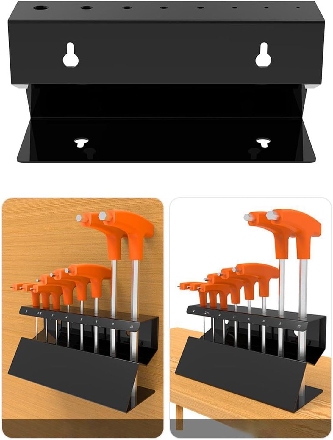 GENERIC Support De Rangement Pour Clés – Support Hexagonal Pour Garage | Organiseur D'outils Robuste Avec Cadre Peu Encombrant Et Fonctionnalités Multi-fentes Pour Atelier, Réparation, Atelier, Salon, Projets