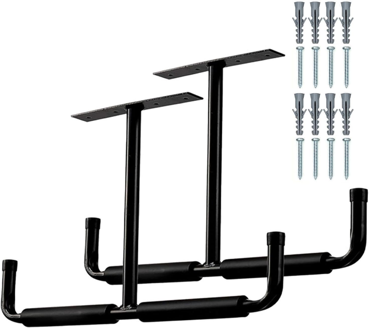  Générique Racks De Rangement Au Plafond,Support En T Métallique 2 Pièces - Support Rack De Plafond Garage | Pour Sous-Sol, Vélo, Bois, Équipements De Sport, Pelles, Perches, Cannes À Pêche, Skis
