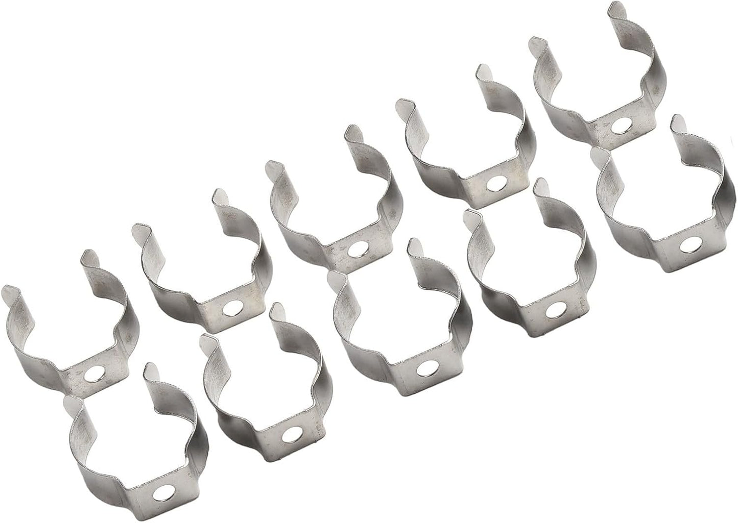  Lot De 10 Pinces à Ressort à Ressort En Acier Au Manganèse Très Résistantes Pour Garage, Atelier, Rangement De Tuyaux, Balais, Brosses Et Râteaux, Argenté (52 Mm)