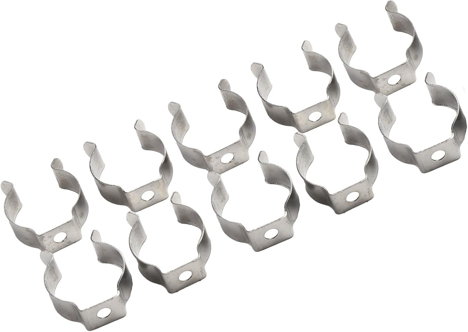  Lot De 10 Pinces à Ressort à Ressort En Acier Au Manganèse Très Résistantes Pour Garage, Atelier, Rangement De Tuyaux, Balais, Brosses Et Râteaux, Argenté (52 Mm)