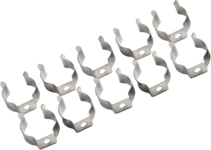  Lot De 10 Pinces à Ressort à Ressort En Acier Au Manganèse Très Résistantes Pour Garage, Atelier, Rangement De Tuyaux, Balais, Brosses Et Râteaux, Argenté (52 Mm)