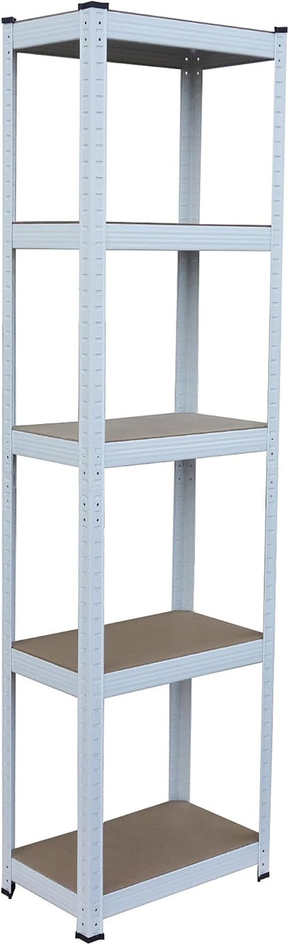  Relaxdays Étagère Lourde 875 Kg, 5 Niveaux, Emboîtable, Blanc/Marron, 60x100x200 Cm Pour Cave Et Garage