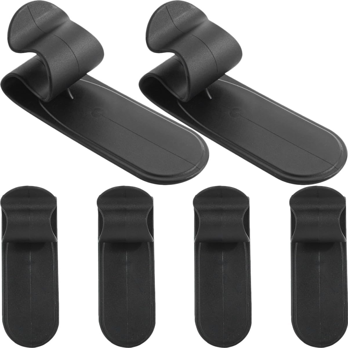  Ciieeo Lot De 6 Crochets Adhésifs Muraux En Plastique Noir Coins Arrondis Pour Suspendre Paquet Et Petits Objets, Montage Sans Perçage, Pour Usage Quotidien Et Derrière Les Portes