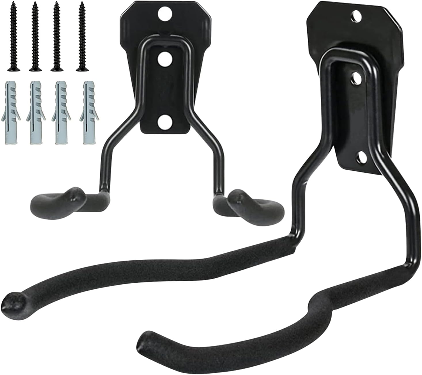  Générique Porte-Outils De Jardin Mural | Support D'Outils Noir Antirouille - Suspension Pour Outils | Organisateur Polyvalent Gain De Place Avec Crochets Pour Système De Rangement Mural De Garage