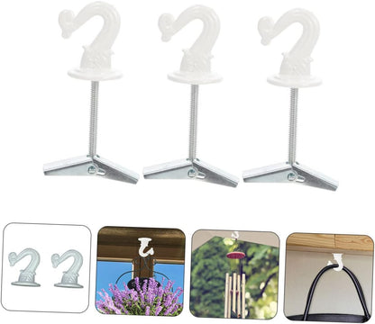  Cabilock Crochets De Plafond Pliables Pour Suspendre Lanternes Et Décorations Lot De 3 En Alliage De Zinc Blanc Supporte Objets Lourds Pour Entrepôt Et Boutique