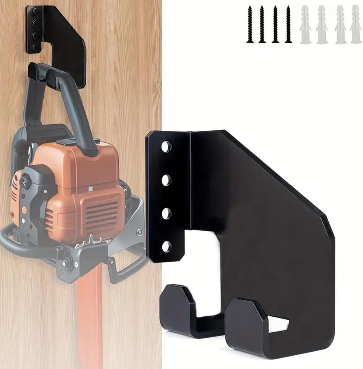  Porte-Tronçonneuse,Crochet De Stockage En Acier Au Carbone Pour Outils De Jardinage - Support De Rangement Pour Garage De Conception Économe En Espace Pour Tronçonneuse Scie à Main Pelle Pot à Huile É