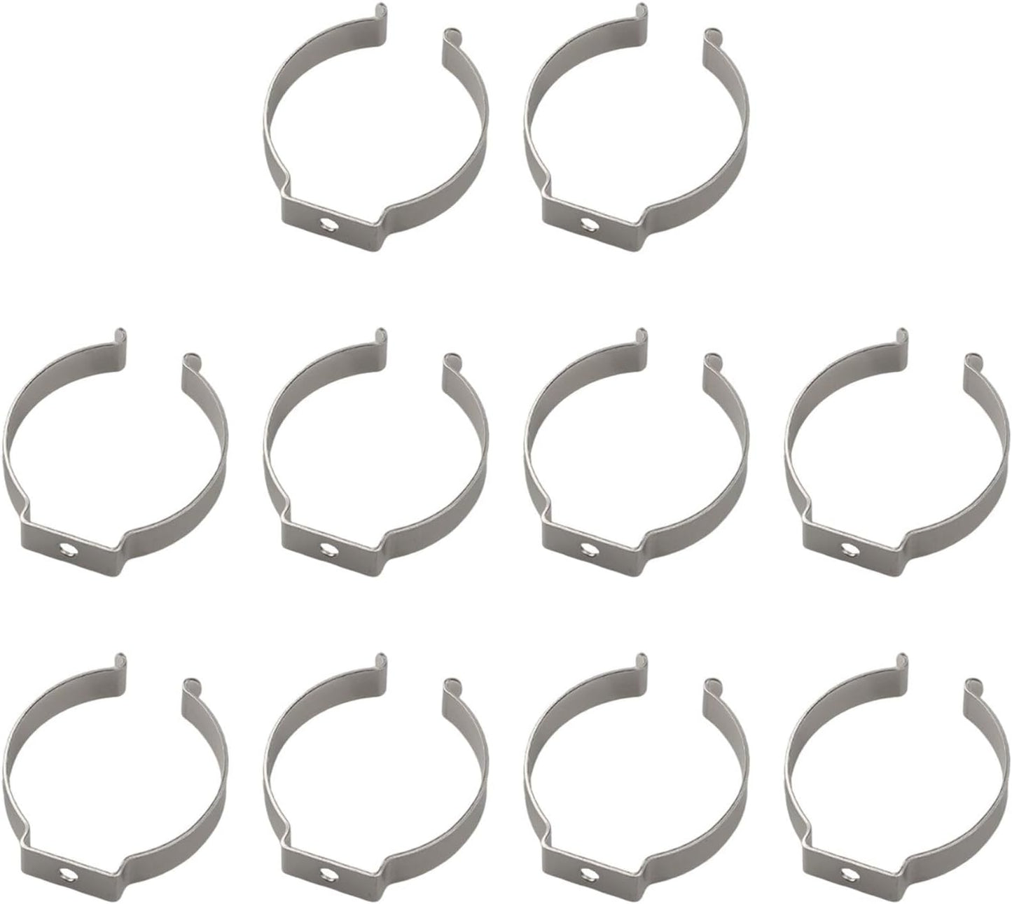  Lot De 10 Pinces à Ressort à Ressort En Acier Au Manganèse Très Résistantes Pour Garage, Atelier, Rangement De Tuyaux, Balais, Brosses Et Râteaux, Argenté (52 Mm)