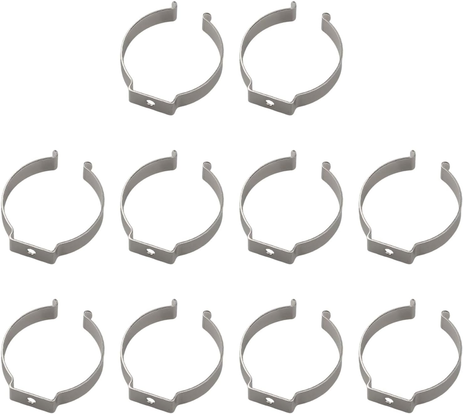 Lot De 10 Pinces à Ressort à Ressort En Acier Au Manganèse Très Résistantes Pour Garage, Atelier, Rangement De Tuyaux, Balais, Brosses Et Râteaux, Argenté (52 Mm)
