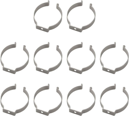  Lot De 10 Pinces à Ressort à Ressort En Acier Au Manganèse Très Résistantes Pour Garage, Atelier, Rangement De Tuyaux, Balais, Brosses Et Râteaux, Argenté (52 Mm)