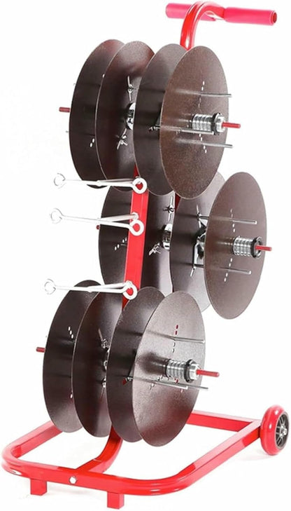  Râtelier Multi-câbles électriques, Porte-bobines Portable, Chariot à Câbles Sur Roulettes, Avec 4/6/8 Plateaux Latéraux, For Chantiers Et Commerces.(92x41x48cm)