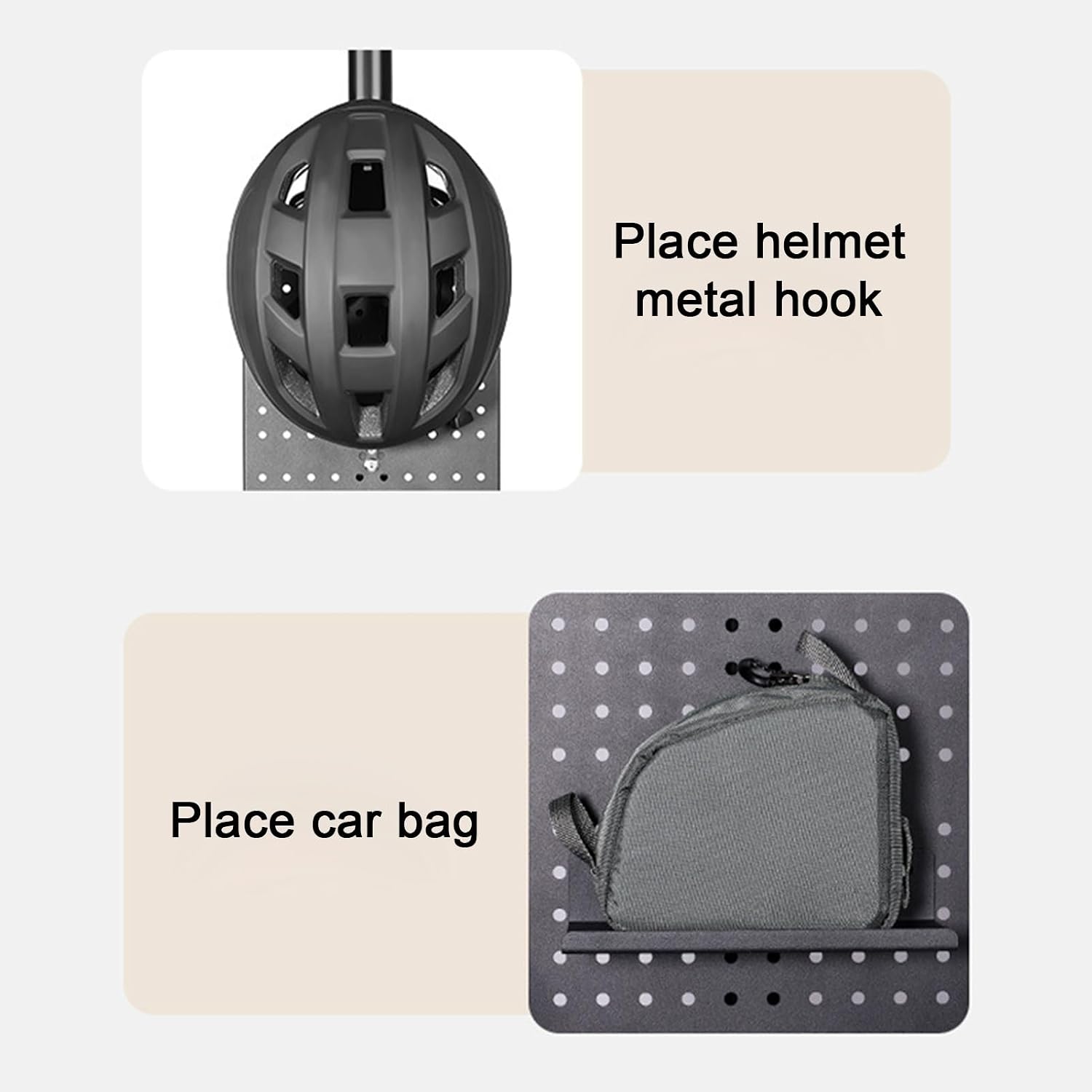  Support De Panneau Perforé En Aluminium, Support De Rangement Pour équipement De Vélo, Support De Casque De 45,7 X 30,5 Cm Avec Construction Solide, Organisateur En Avec Cadre Stable