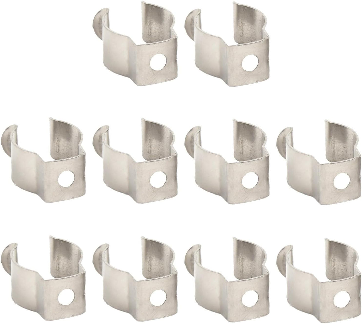 Lot De 10 Pinces à Ressort à Ressort En Acier Au Manganèse Très Résistantes Pour Garage, Atelier, Rangement De Tuyaux, Balais, Brosses Et Râteaux, Argenté (52 Mm)
