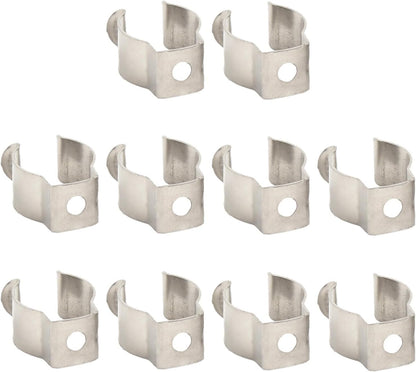  Lot De 10 Pinces à Ressort à Ressort En Acier Au Manganèse Très Résistantes Pour Garage, Atelier, Rangement De Tuyaux, Balais, Brosses Et Râteaux, Argenté (52 Mm)