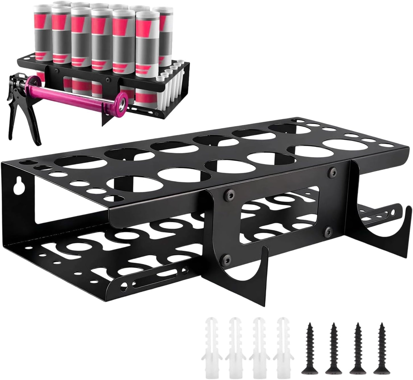  Support De Rangement Mural, Organisateur D'outils à 12 Emplacements, Support De Rangement Mural En Métal Avec Forte Capacité De Charge, Supports D'organisation D'atelier, Suport D'outils Peu