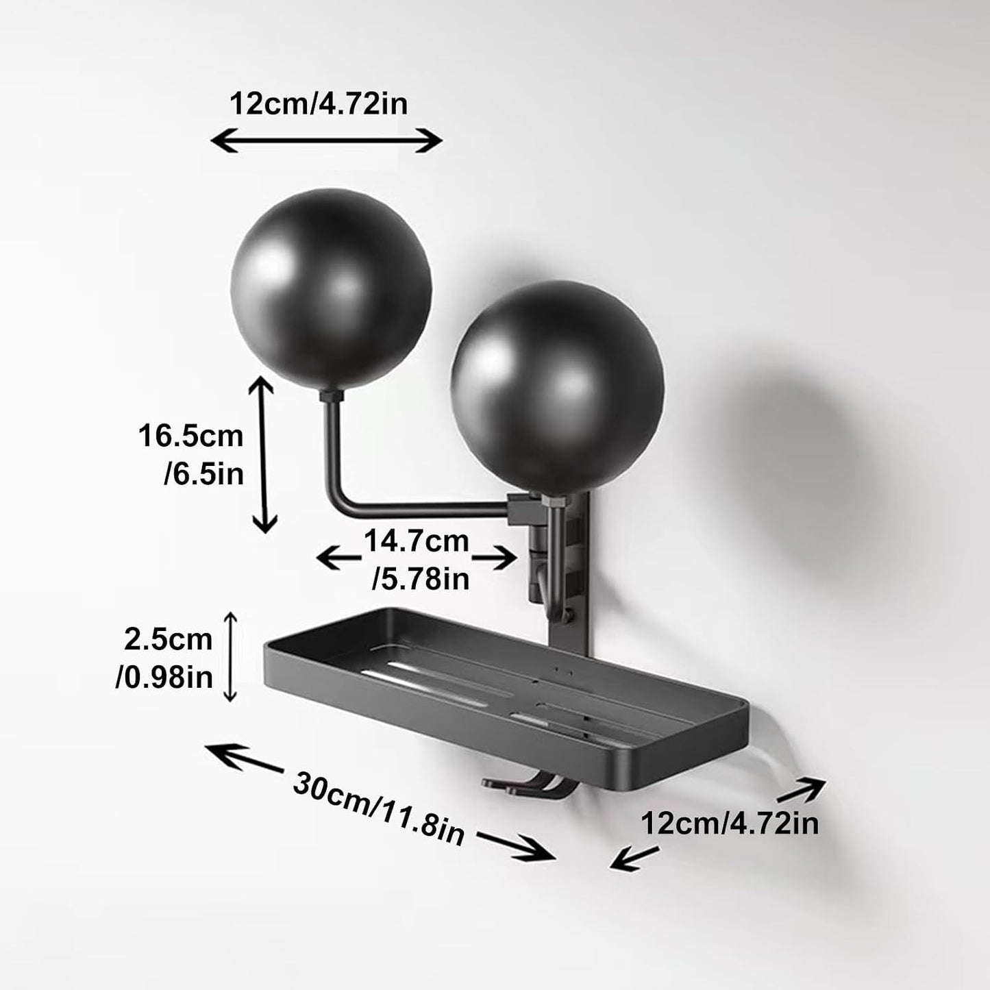  Générique Helmet Wall Mount, Heavy Duty Metal Helmet Holder, 11.81 Inches Garage Storage System Hooks, Riding Gear Display Case For Riders Club, Motorcycle Shop And Man Cave