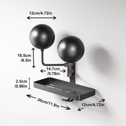  Générique Helmet Wall Mount, Heavy Duty Metal Helmet Holder, 11.81 Inches Garage Storage System Hooks, Riding Gear Display Case For Riders Club, Motorcycle Shop And Man Cave