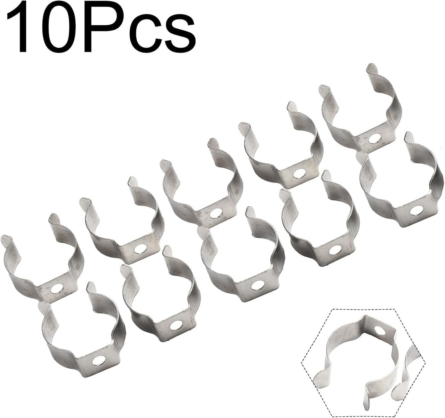  Lot De 10 Pinces à Ressort à Ressort En Acier Au Manganèse Très Résistantes Pour Garage, Atelier, Rangement De Tuyaux, Balais, Brosses Et Râteaux, Argenté (52 Mm)