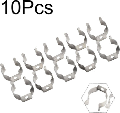  Lot De 10 Pinces à Ressort à Ressort En Acier Au Manganèse Très Résistantes Pour Garage, Atelier, Rangement De Tuyaux, Balais, Brosses Et Râteaux, Argenté (52 Mm)