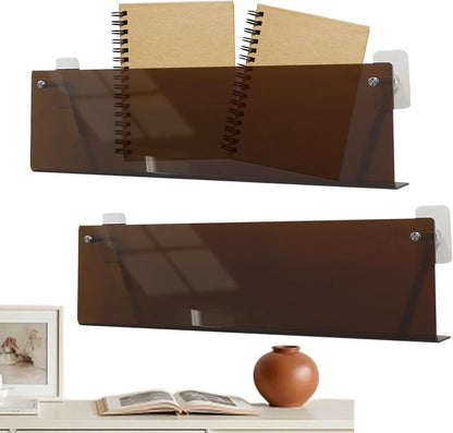GENERIC Support D'album, étagère Multifonction Adhésive Transparente | Solution De Rangement Sans Perforation Pour Disques, Livres, Cahiers, Journaux | Parfait Pour Le Salon, La Chambre, L'appartement, Les