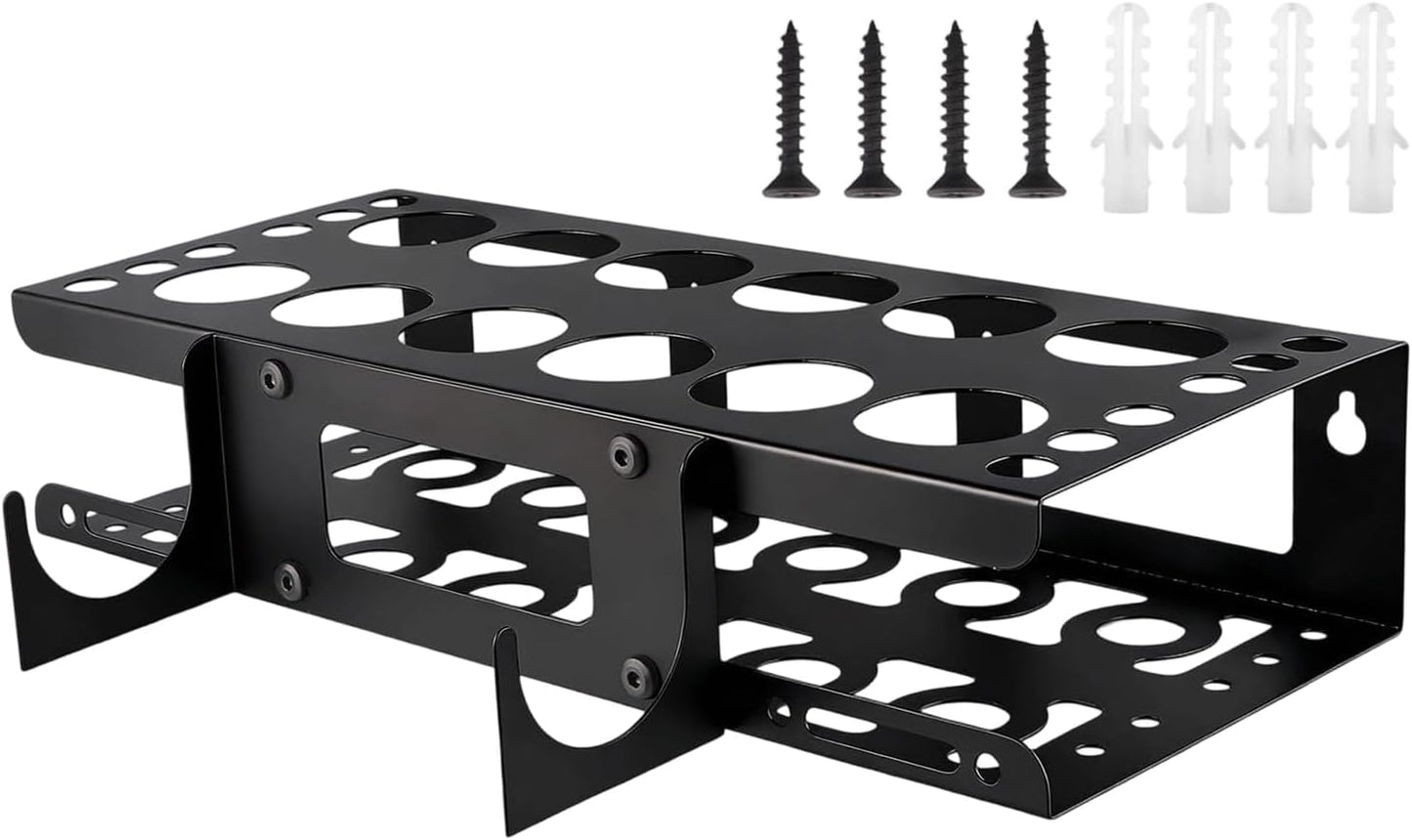  Support De Rangement Mural, Organisateur D'outils à 12 Emplacements, Support De Rangement Mural En Métal Avec Forte Capacité De Charge, Supports D'organisation D'atelier, Suport D'outils Peu