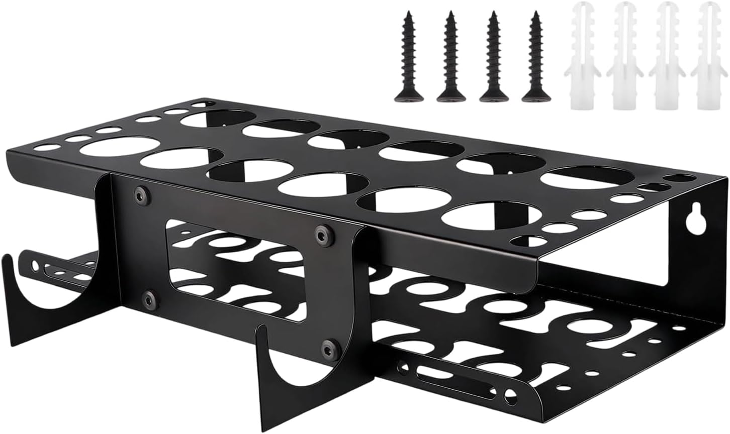  Support De Rangement Mural, Organisateur D'outils à 12 Emplacements, Support De Rangement Mural En Métal Avec Forte Capacité De Charge, Supports D'organisation D'atelier, Suport D'outils Peu