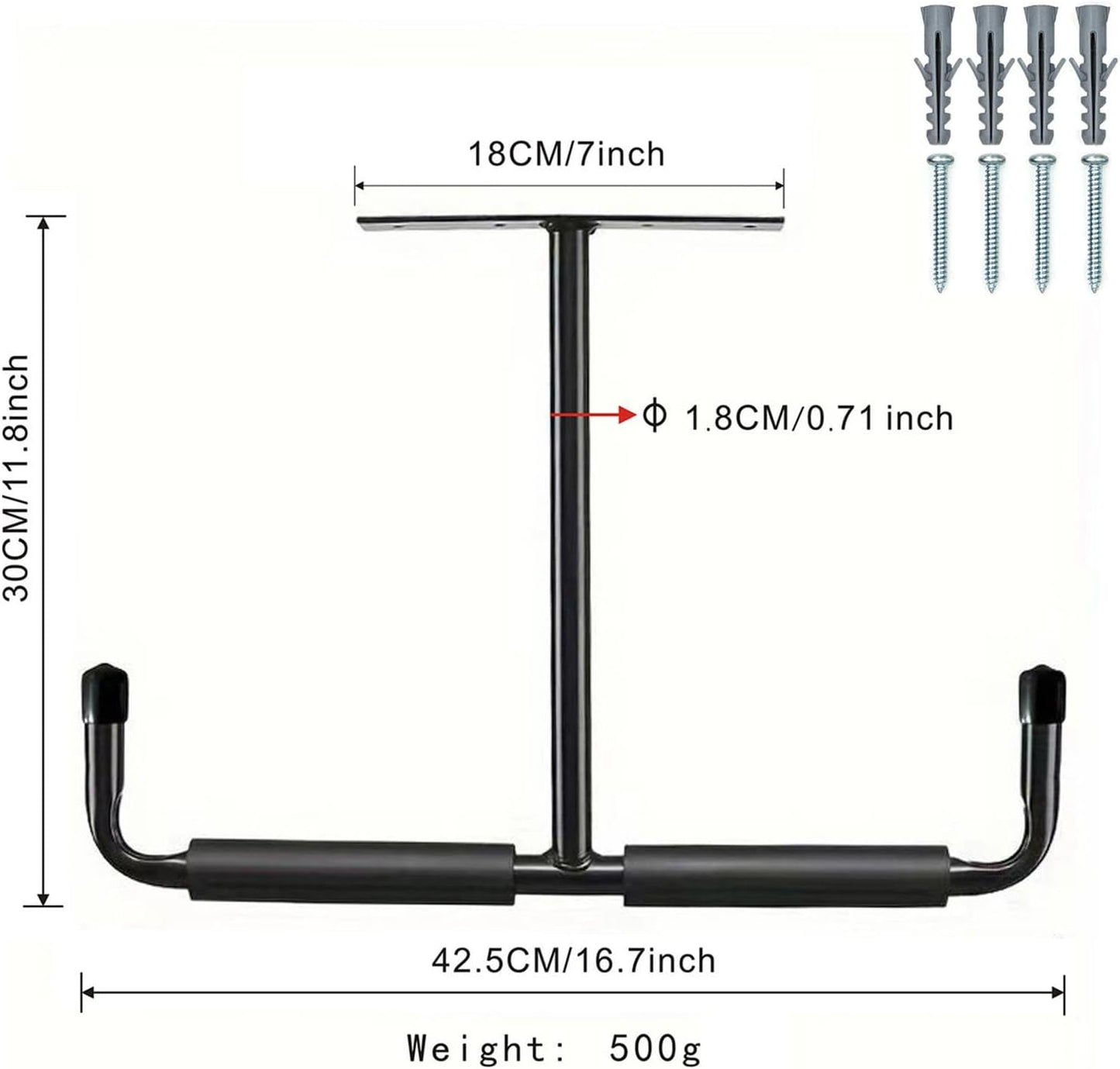  Rack De Rangement Suspendu Pour Garage | 2 Pièces En Métal Robuste En T | Stockage Au Plafond Du Garage,Pour Sous-Sol, Vélo, Bois, Équipements De Sport, Pelles, Perches, Cannes À Pêche, Skis