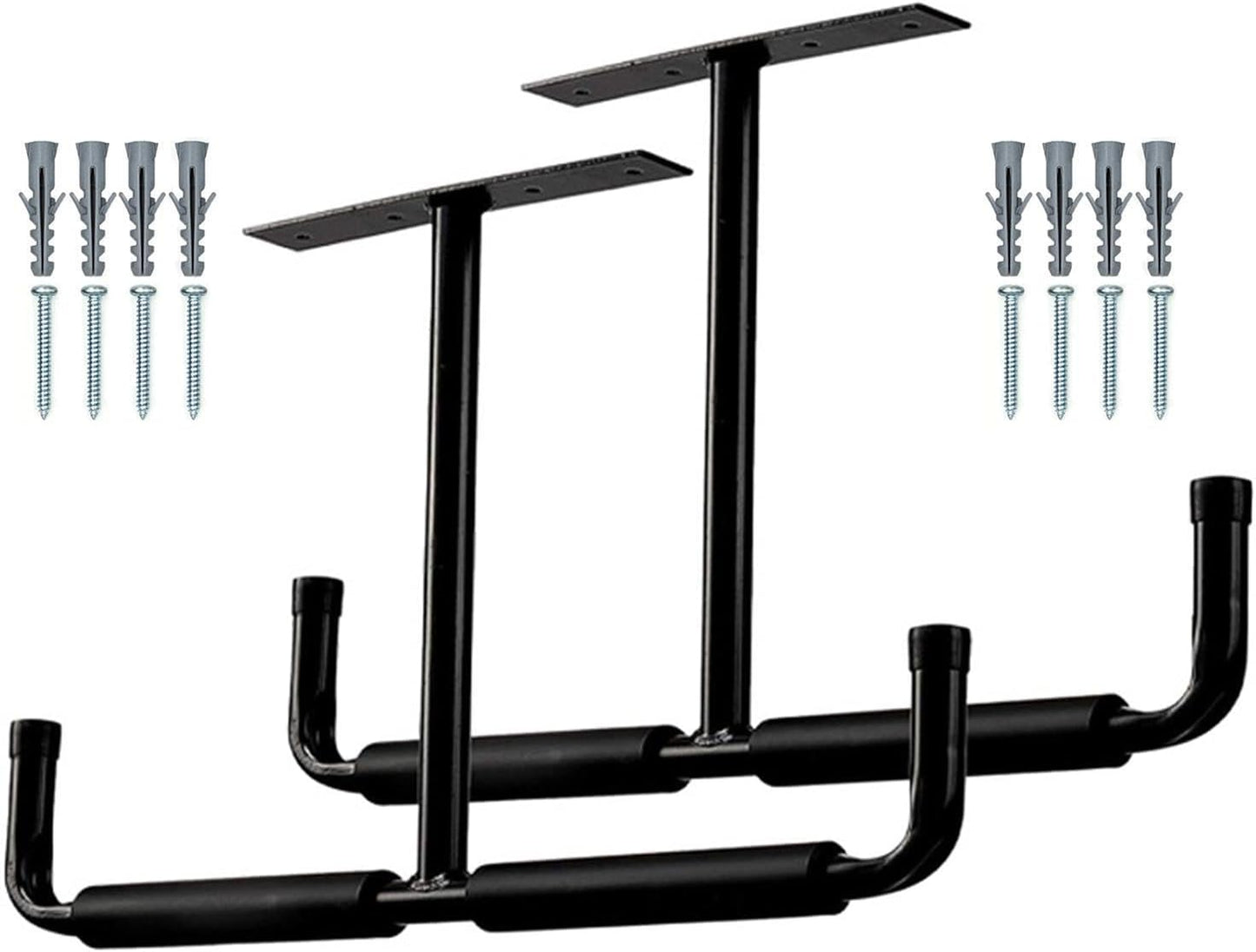  Générique Racks De Rangement Au Plafond,Support En T Métallique 2 Pièces - Support Rack De Plafond Garage | Pour Sous-Sol, Vélo, Bois, Équipements De Sport, Pelles, Perches, Cannes À Pêche, Skis