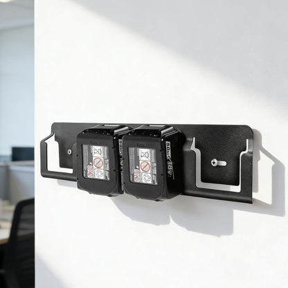 GENERIC Organiseur De Piles Mural En Acier Massif à 4 Emplacements | Porte-piles 18 V | Pour Garage, Bureau, Maison, Chambre à Coucher, étude, Salon Intérieur