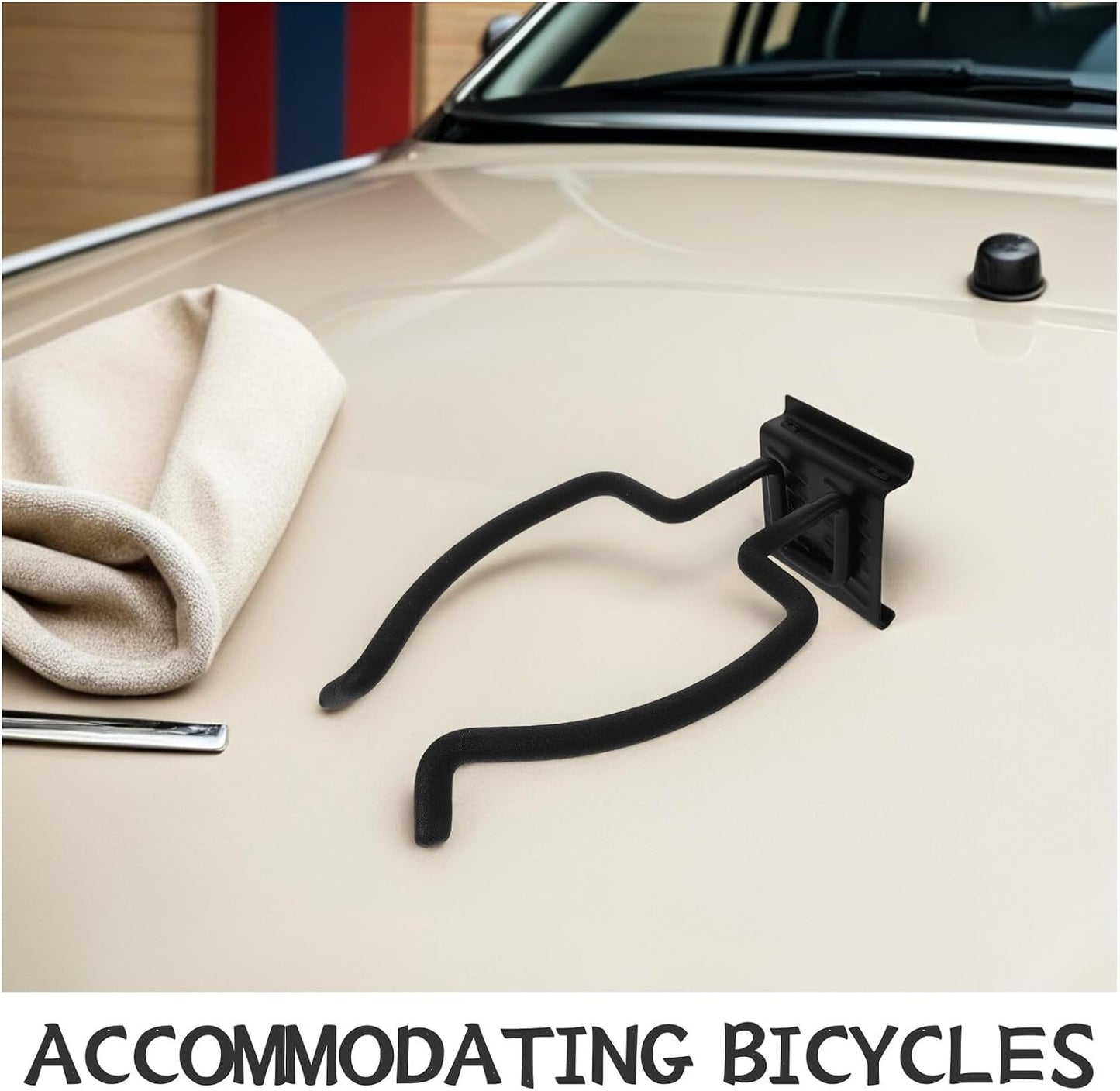  Housoutil Crochet Mural Double Courbé Pour Garage Crochet Robuste En Fer Et Plastique Résistant Aux Intempéries Support Polyvalent Pour Vélos Outils Et Accessoires De Rangement D’Atelier