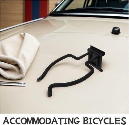  Housoutil Crochet Mural Double Courbé Pour Garage Crochet Robuste En Fer Et Plastique Résistant Aux Intempéries Support Polyvalent Pour Vélos Outils Et Accessoires De Rangement D’Atelier