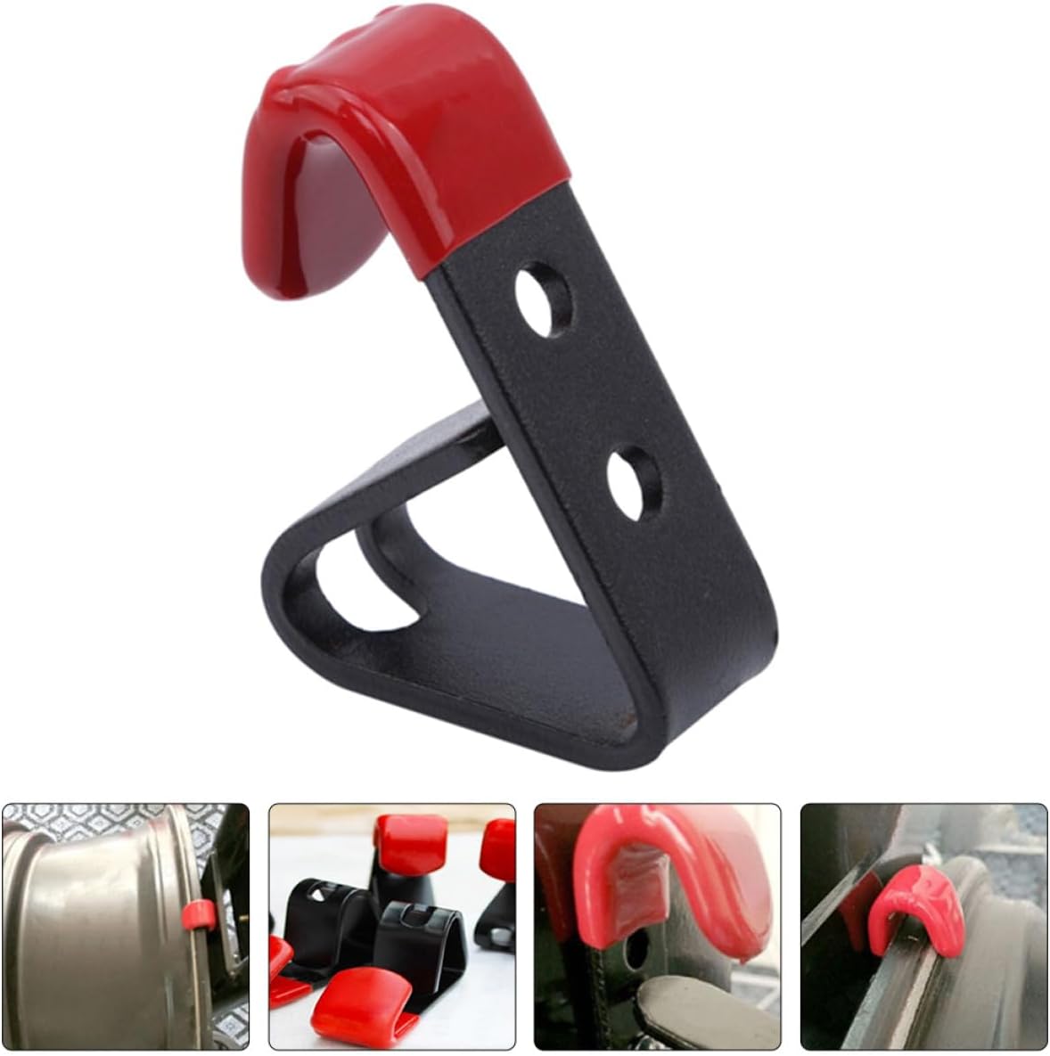  STOBAZA Crochet Mural Pour Jantes De Voiture Support Suspendu Rack Exposition Roues Compatible Variées Gain De Place Garage Atelier Auto Rouge Et Noir