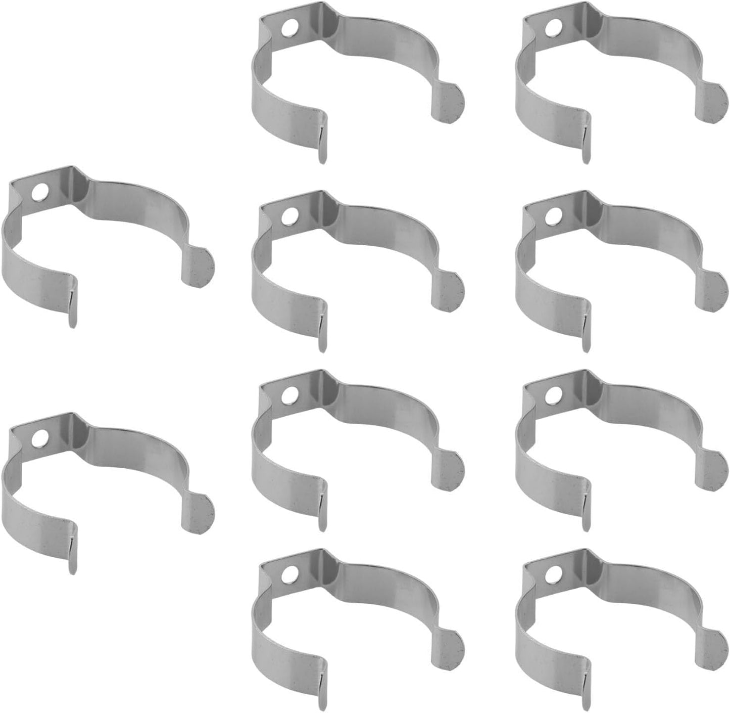  Lot De 10 Pinces à Ressort à Ressort En Acier Au Manganèse Très Résistantes Pour Garage, Atelier, Rangement De Tuyaux, Balais, Brosses Et Râteaux, Argenté (52 Mm)
