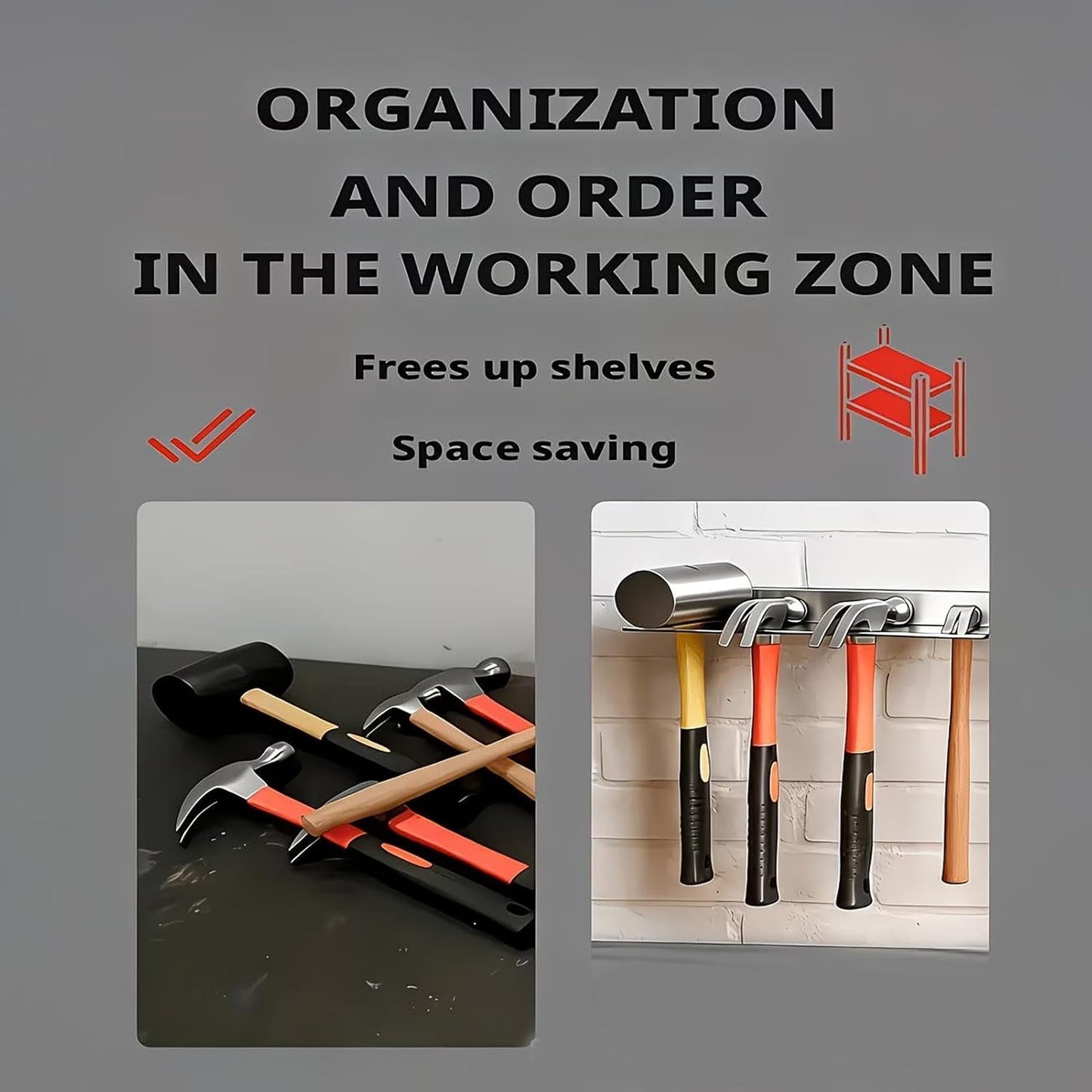  Générique Organisateur Mural Pour Les Outils,Support Mural De Garage à Cinq Compartiments Utilitaires | Organiseur De Rangement à Clés,pour Abri De Jardin Atelier Maison Usine Tournevis Et Pince