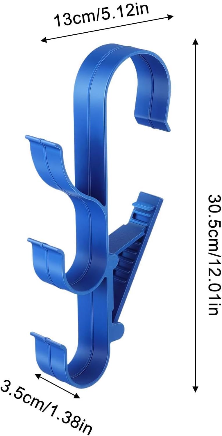 GENERIC Crochets D'équipement De Piscine – Support De Rangement Réglable à 3 Crochets | Support De Poteau De Piscine – Pour Tiges Télescopiques, épuisettes, Brosses, écumoire, Tuyau D'aspirateur, Outils De