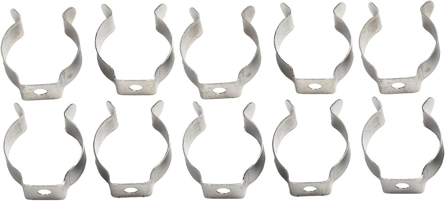 Lot De 10 Pinces à Ressort à Ressort En Acier Au Manganèse Très Résistantes Pour Garage, Atelier, Rangement De Tuyaux, Balais, Brosses Et Râteaux, Argenté (52 Mm)