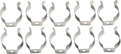  Lot De 10 Pinces à Ressort à Ressort En Acier Au Manganèse Très Résistantes Pour Garage, Atelier, Rangement De Tuyaux, Balais, Brosses Et Râteaux, Argenté (52 Mm)