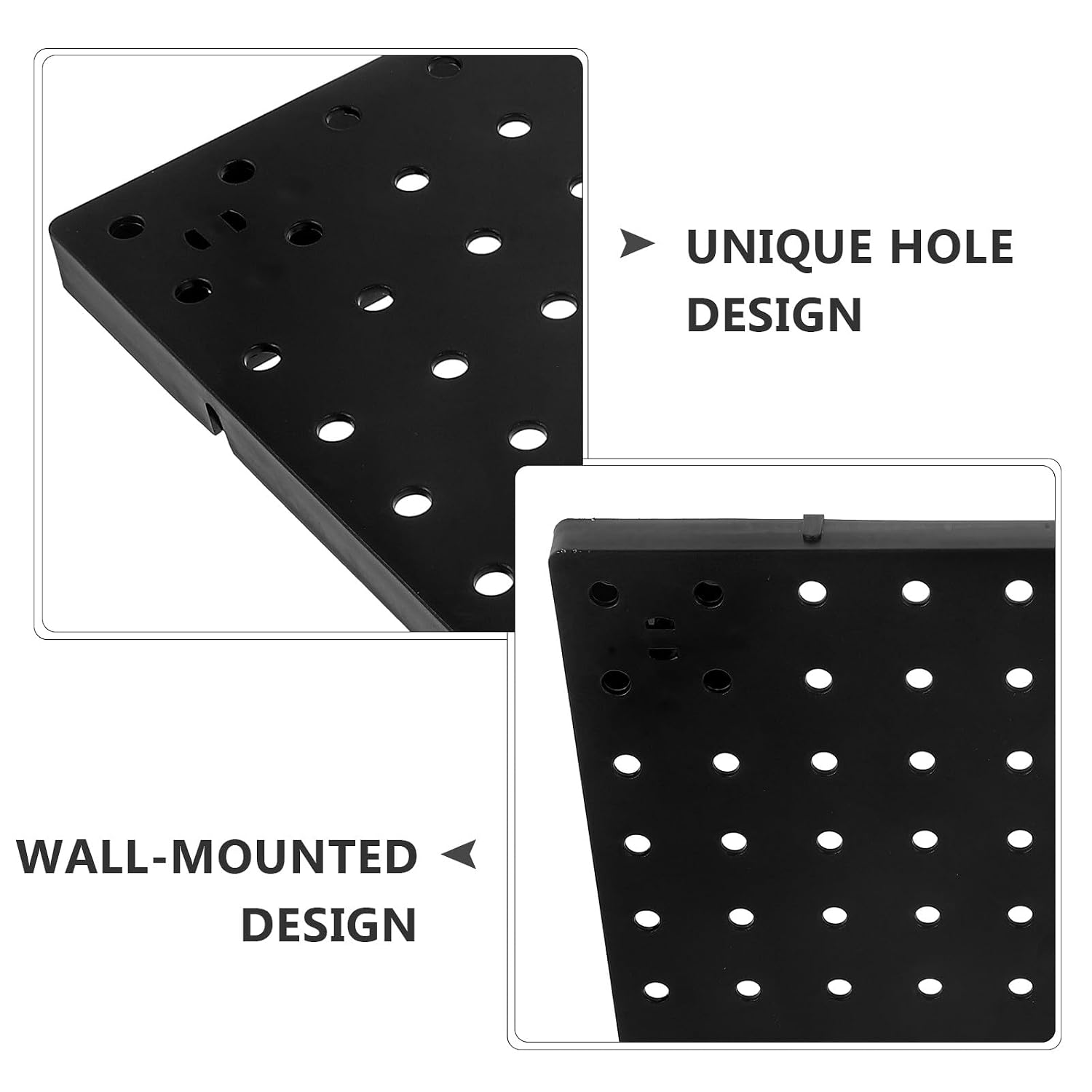  Cabilock Panneau Perforé Et Rangement Organisateur Mural En Plastique Noir, Gain De Place Pour Atelier De Loisirs Créatifs, Pour Salle De Bain Et Établi