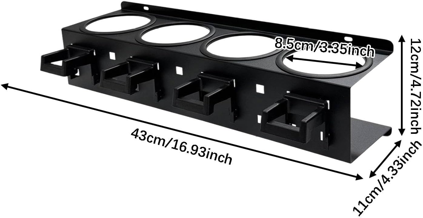  Porte-flacons Pulvérisateurs, étagère Murale Pour Flacons Pulvérisateurs, Organisateur Métallique, Kit Complet Avec Vis, En Acier Robuste, Idéal Pour, Noir 4 Trous