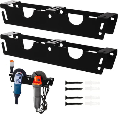 GENERIC Support Mural Pour Meuleuse D'angle - Tournevis - Outils électriques - Organiseur à 2 Emplacements Pour Atelier, établi Latéral, Panneau Perforé, Garage