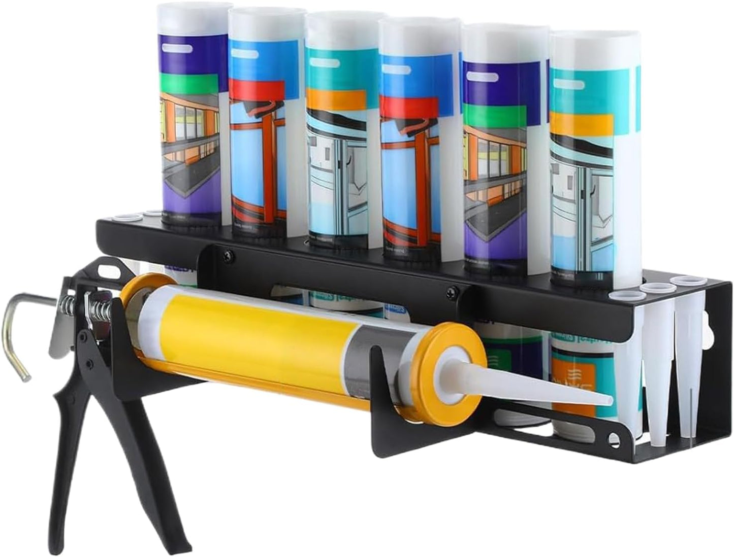 GENERIC Support Mural Robuste Pour Buse De Mastic - Rangement De Calfeutrage à La Main Pour Travailleurs De La Construction, Rénovateurs, Bricoleurs, Personnel D'entretien