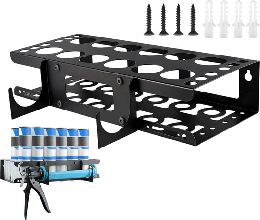 GENERIC Support De Rangement, 12 Emplacements De Grande Capacité, Support Mural Pour Outils De Calfeutrage à La Main | Pour Dortoir, Atelier De Réparation, Garage, Atelier, Salon