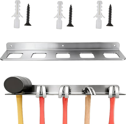 GENERIC Étagère De Rangement Pour Outils – Porte-outils Mural 5 Emplacements – Rangement Utilitaire Pour Marteau – Pour Clé Tournevis, Abri De Jardin, Atelier, Usine à Domicile
