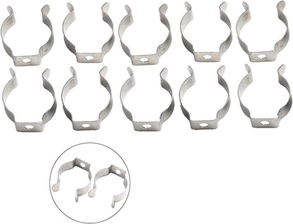  Lot De 10 Pinces à Ressort à Ressort En Acier Au Manganèse Très Résistantes Pour Garage, Atelier, Rangement De Tuyaux, Balais, Brosses Et Râteaux, Argenté (52 Mm)
