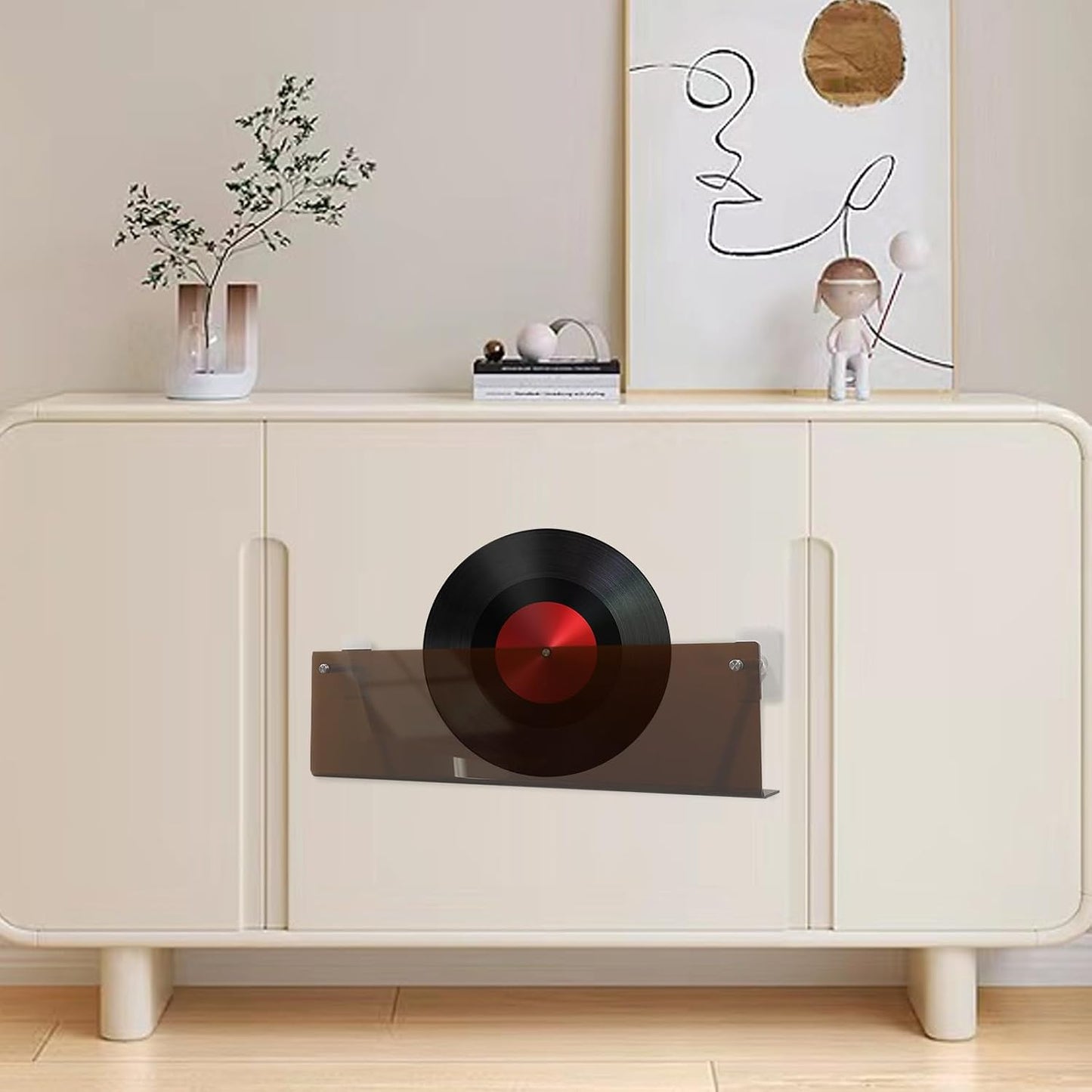 GENERIC Support D'album, étagère Multifonction Adhésive Transparente | Solution De Rangement Sans Perforation Pour Disques, Livres, Cahiers, Journaux | Parfait Pour Le Salon, La Chambre, L'appartement, Les