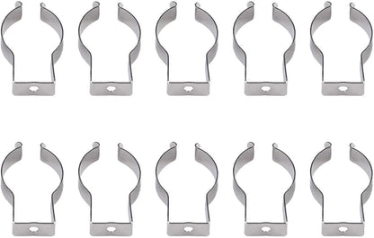  Lot De 10 Pinces à Ressort à Ressort En Acier Au Manganèse Très Résistantes Pour Garage, Atelier, Rangement De Tuyaux, Balais, Brosses Et Râteaux, Argenté (52 Mm)