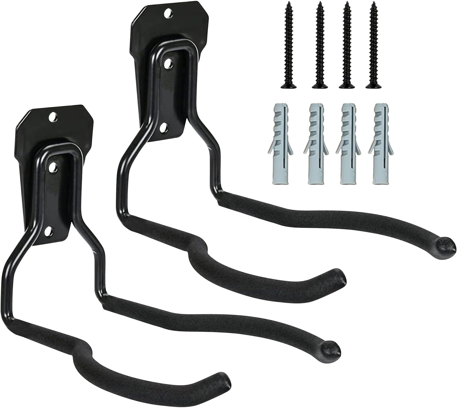  Générique Porte-Outils De Jardin Mural | Noir Antirouille,Jardin - Gain De Place Polyvalent Rangement Atelier Garage Maison Avec Crochets