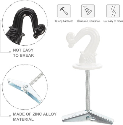  ULTECHNOVO Crochets De Plafond Et Décoration D'espace Pratique Pour Rangement Suspendu En Alliage De Zinc Lot De 4 Pliables Robuste, Faciles à Installer