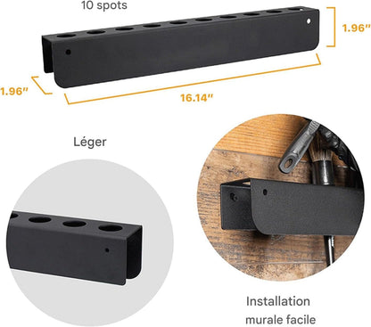  Organisateur De Brosses De Détail Auto - Support Murale D'organisation Pour Détail Auto,Fournitures D'Entretien Pour Espaces Intérieurs Extérieurs Véhicules Remises