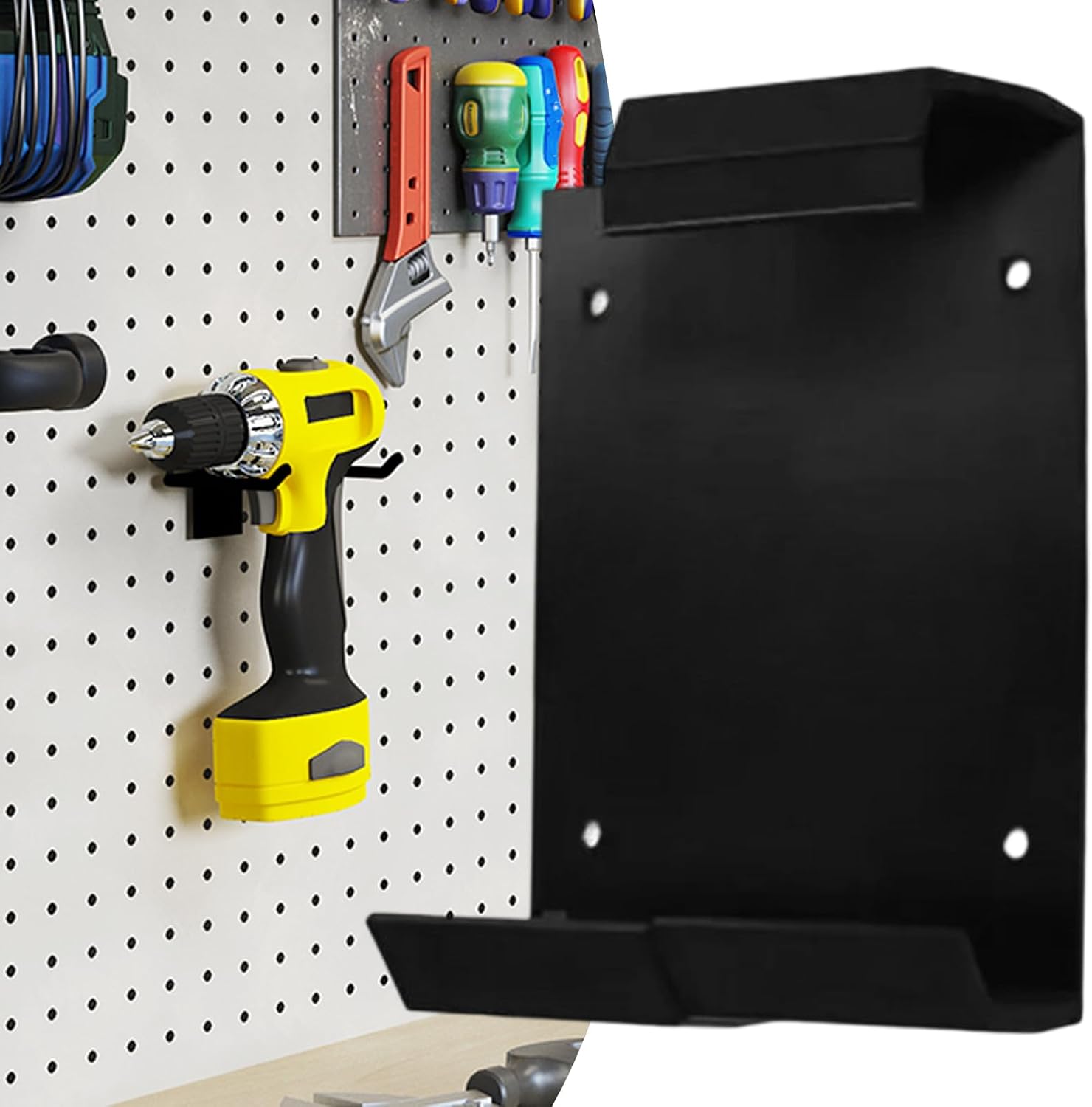 GENERIC Organiseur D'outils Mural | Support Mural De Garage Pour Perceuse Sans Fil - Organisateur Lourd Abri De Rangement D'outils Atelier De Travail Abri De Jardin